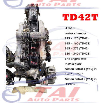 Used TD42 TD42T TD42TI Engine 6 Cylinder With Turbo For Nissan