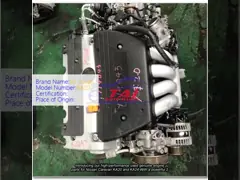 Car Engine Parts For Nissan Caravan KA20  KA24 Gasoline 2.0 L, 134 hp Used Genuine Complete Automotive Engine Part